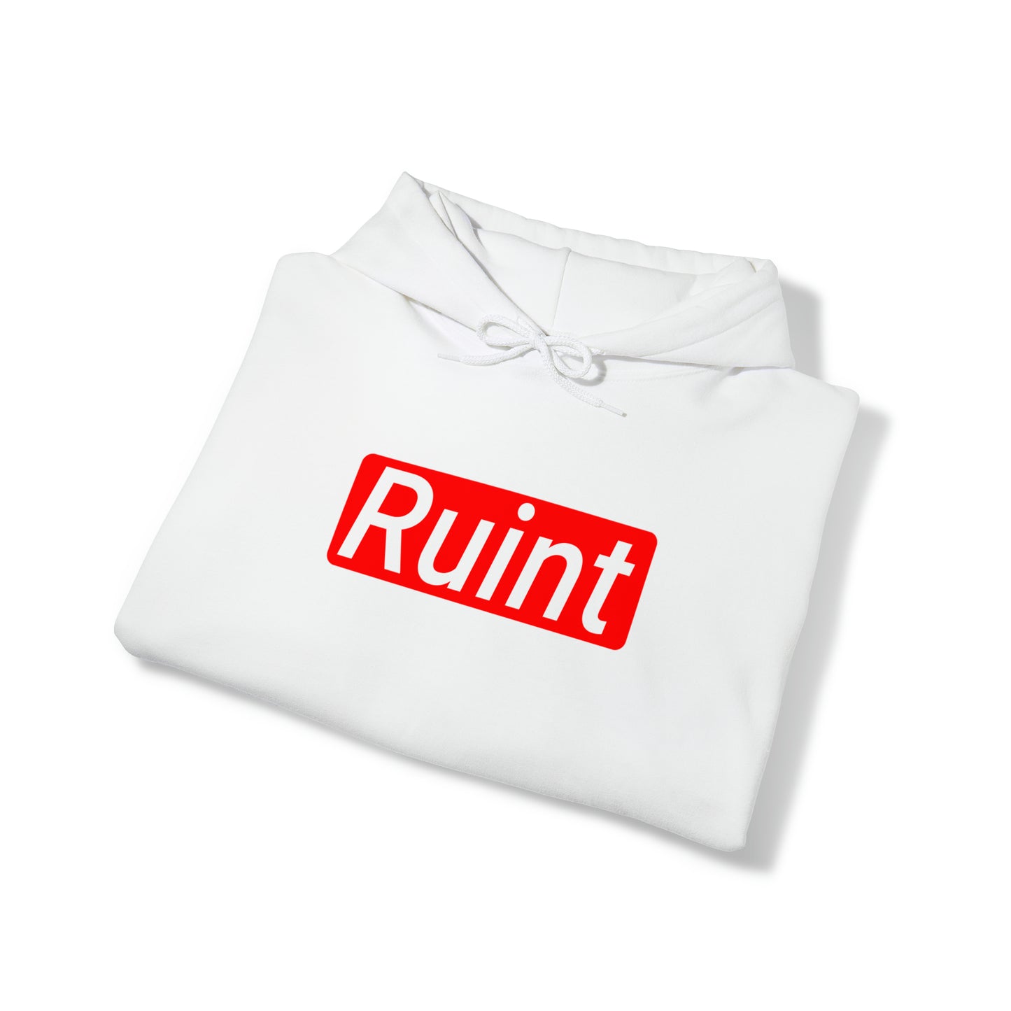 "supremely"  Ruint Hoodie (white unisex)