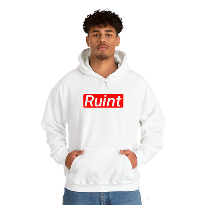 "supremely"  Ruint Hoodie (white unisex)