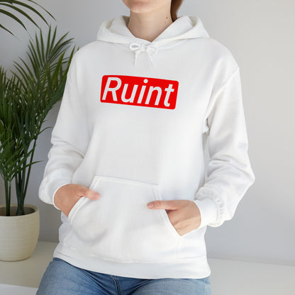 "supremely"  Ruint Hoodie (white unisex)