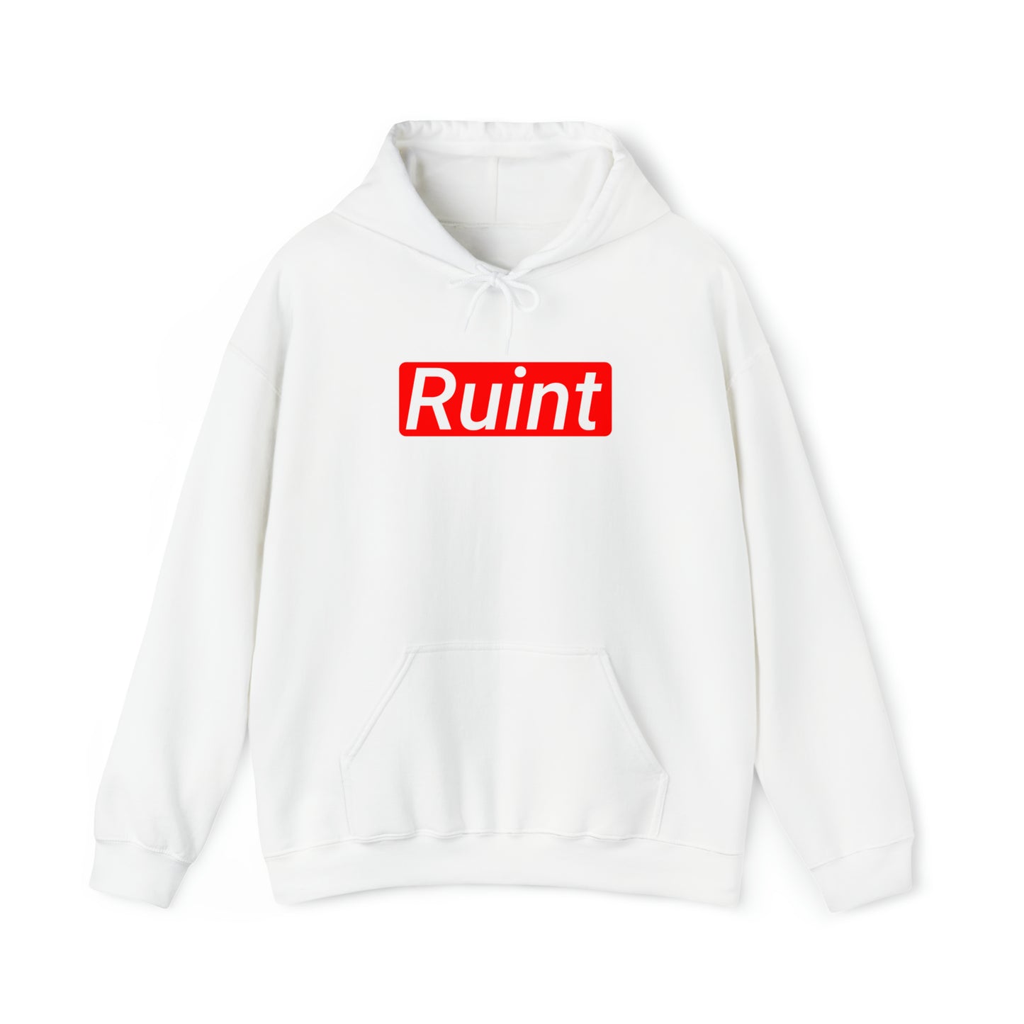 "supremely"  Ruint Hoodie (white unisex)