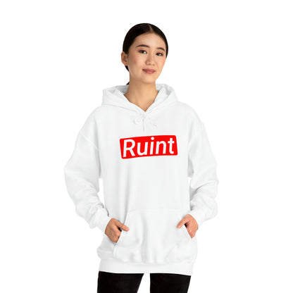 "supremely"  Ruint Hoodie (white unisex)